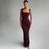 Women Clothing Spring Summer Slim Fit Square Collar Sleeveless Waist Slimming Dress by Ragazza