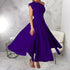 Summer Women Wear Sleeveless Diagonal Collar Solid Color Waist Tight Swing Dress by Ragazza