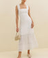 Spring Lace Slim Fit Bow Embellished Square Collar Vest Dress  DestGlow