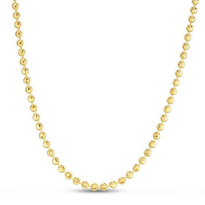 Moon Cut Bead Chain in 14k Yellow Gold (3.00 mm)  DestGlow