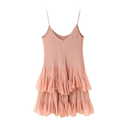 Women Slim Fit Sexy Backless Laminated Decoration Dress Women by Ragazza