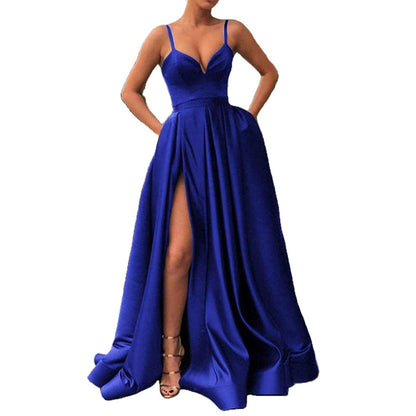 Satin Wedding Dress Spring Bridal Wedding Tube Top Slimming Simple Floor-Length Banquet Dress by Ragazza