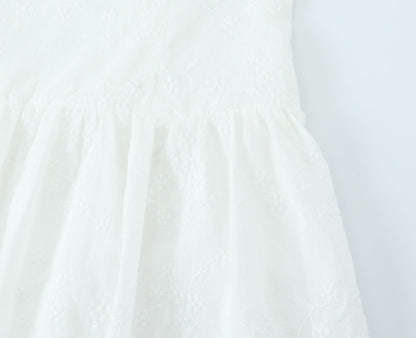 French Retro Square Collar Sexy Embroidery Suspender Sexy Stitching Lace Dress by Ragazza