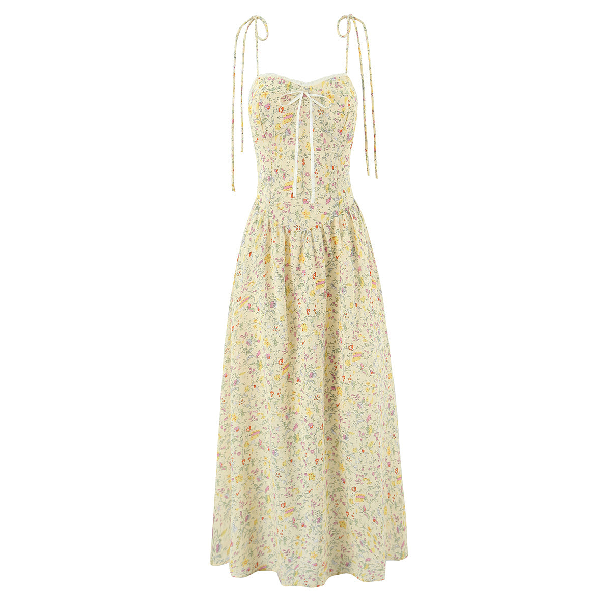 Women Sexy Backless Hip Women Bow Floral Strap Dress by Ragazza