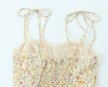 Women Sexy Backless Hip Women Bow Floral Strap Dress by Ragazza