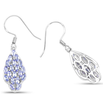 3.04 Carat Genuine Tanzanite .925 Sterling Silver Earrings  DestGlow