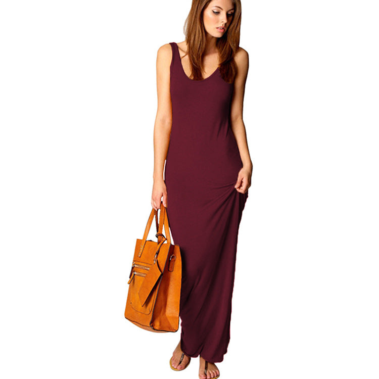 Summer Casual Women Clothing Sexy Vest Maxi Dress Sleeveless Slim Dress by Ragazza