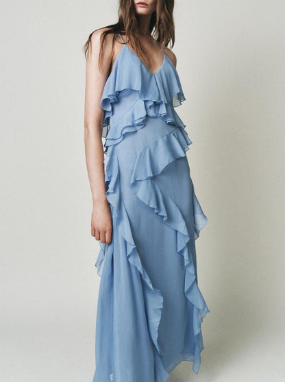 Women Laminated Decoration Sling Dress by Ragazza