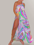 Arrival Spring Summer Women Wear Printed Lace up Slit Backless Vacation Dress Maxi Dress by Ragazza