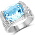 4.78 Carat Genuine Blue Topaz and White Topaz .925 Sterling Silver Ring by Bids.com