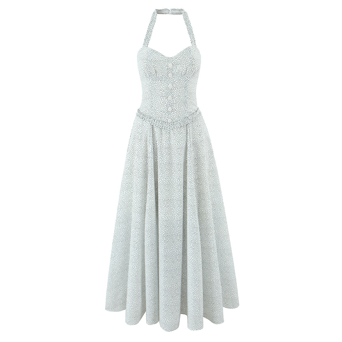 Sleeveless Backless Hip Dress Women Dot Sexy Halter Slim Fit Jumpsuit by Ragazza