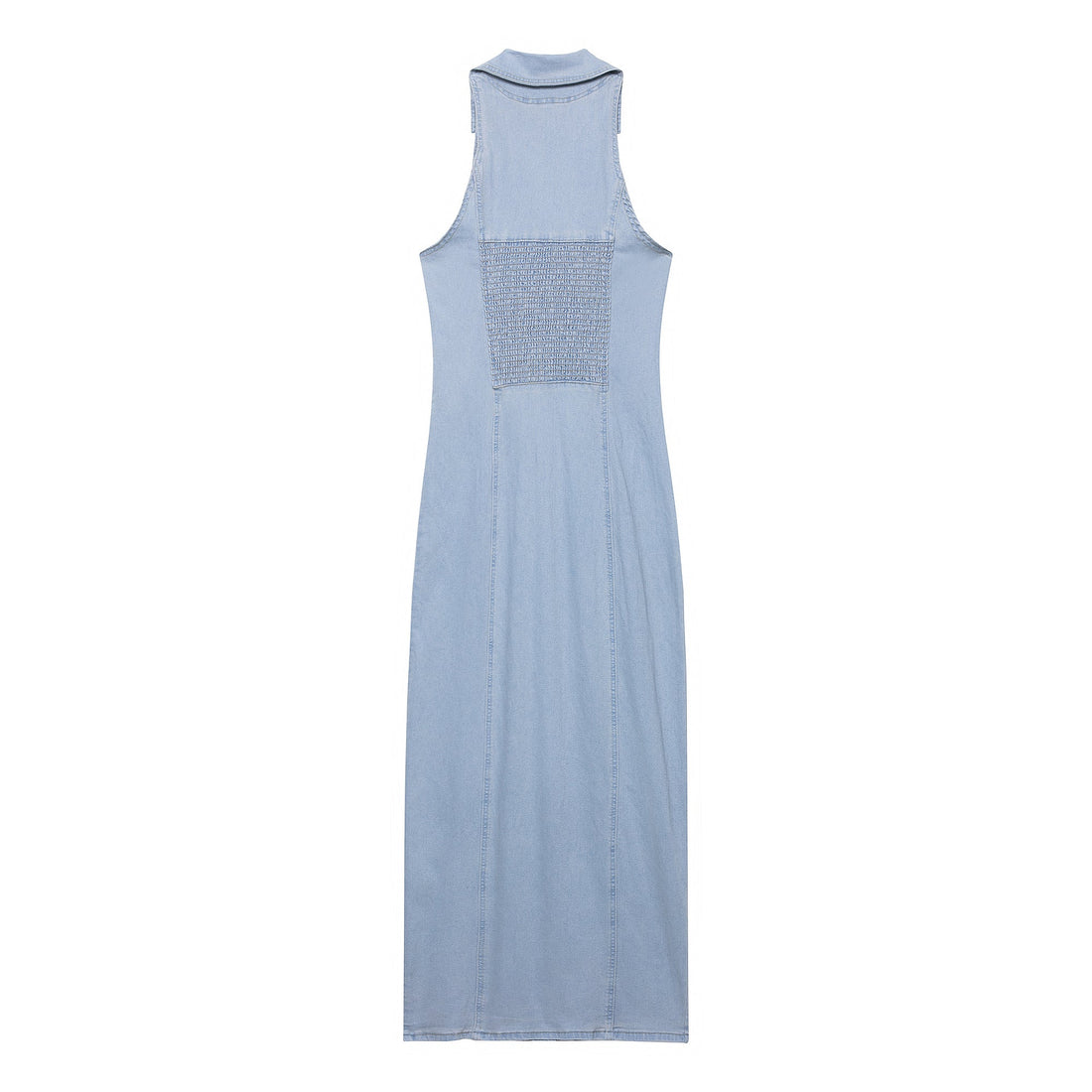 Women Clothing Early Spring Light Blue Sexy Button Denim Long Dress by Ragazza