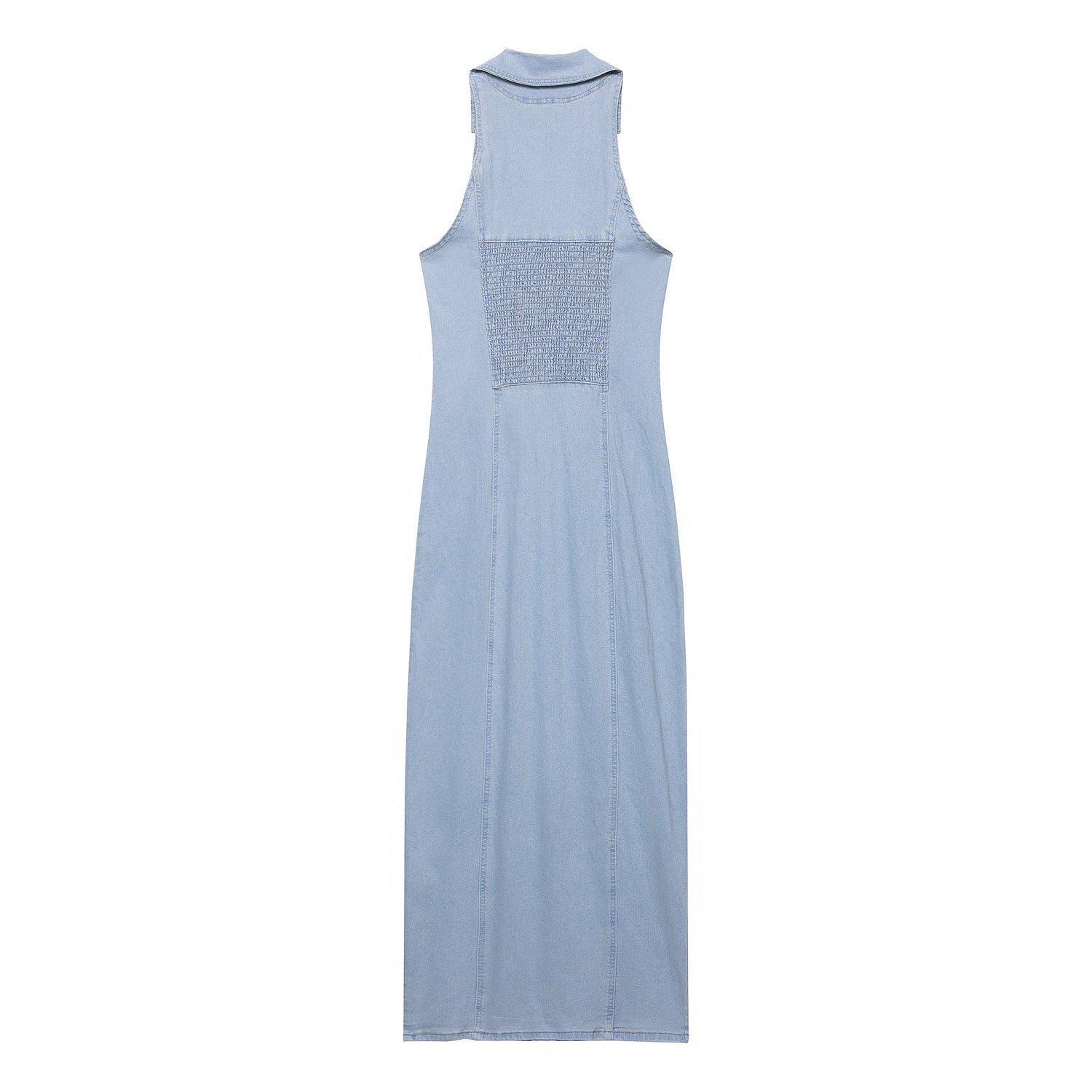 Women Clothing Early Spring Light Blue Sexy Button Denim Long Dress by Ragazza