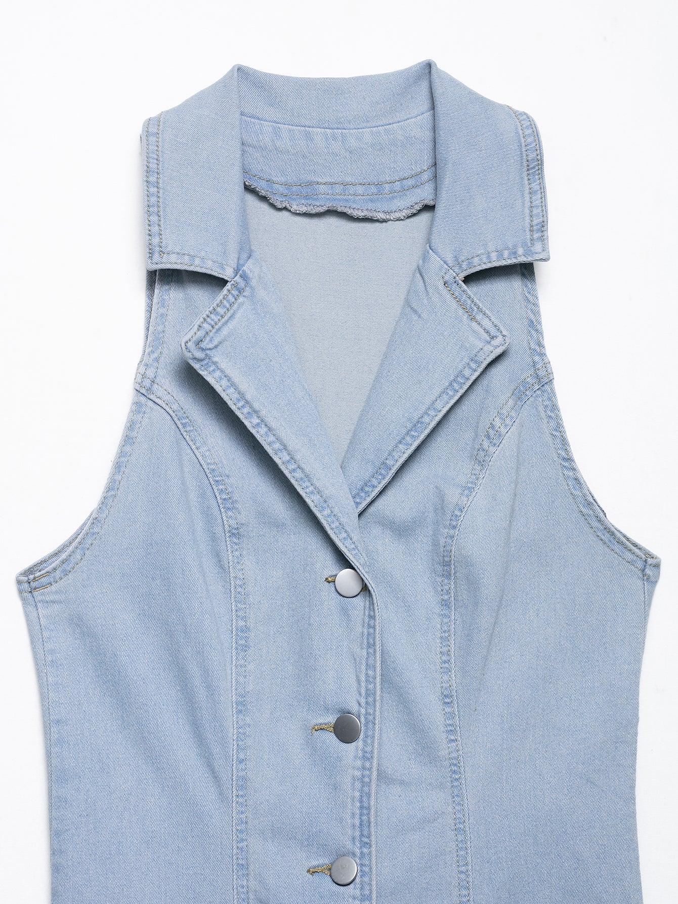 Women Clothing Early Spring Light Blue Sexy Button Denim Long Dress by Ragazza
