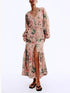 Summer Wind Women Rayon Printed Belt Bohemian Casual Loose Dress by Ragazza