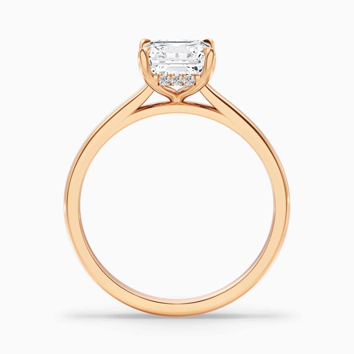 Kylie 5.5 Carat Asscher Cut Hidden Halo Moissanite Engagement Ring in 10k White Gold