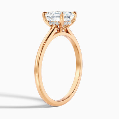 Kaylie 1.5 Carat Asscher Cut Hidden Halo Lab Grown Diamond Ring in 10k Rose Gold