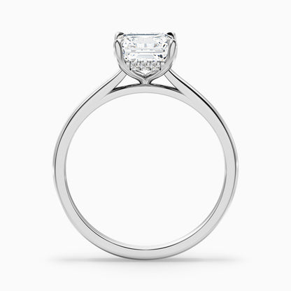 Kaylie 4 Carat Asscher Cut Hidden Halo Lab Grown Diamond Ring in 10k Rose Gold  DestGlow