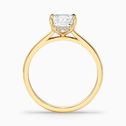 Kylie 5 Carat Asscher Cut Hidden Halo Moissanite Engagement Ring in 10k Rose Gold  DestGlow