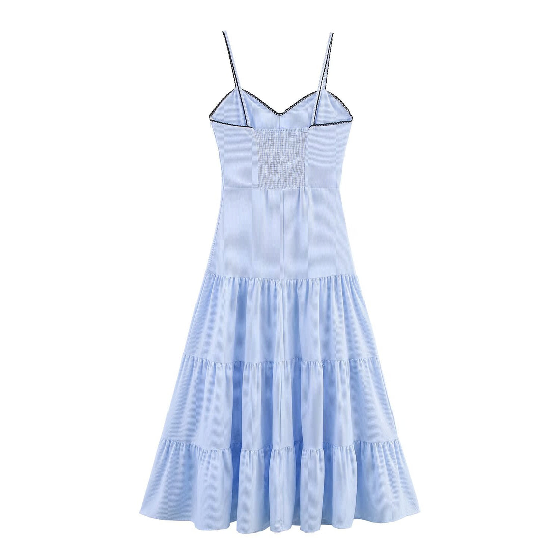 Women Summer Sexy Slim Fit Backless Striped Sling Midi Dress by Ragazza
