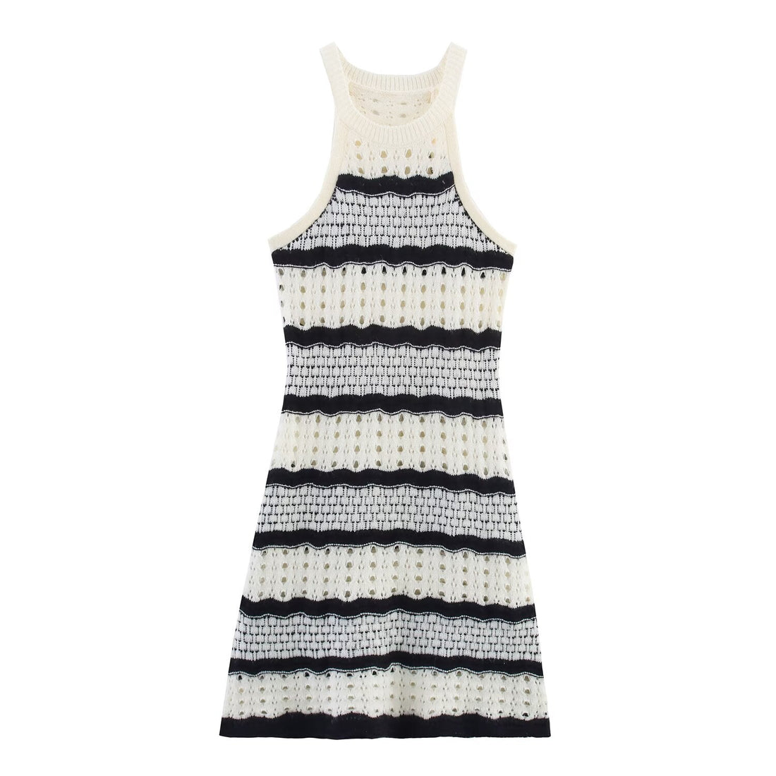 Women Clothing French Mixed Color Stripe Sexy Sling Dress by Ragazza
