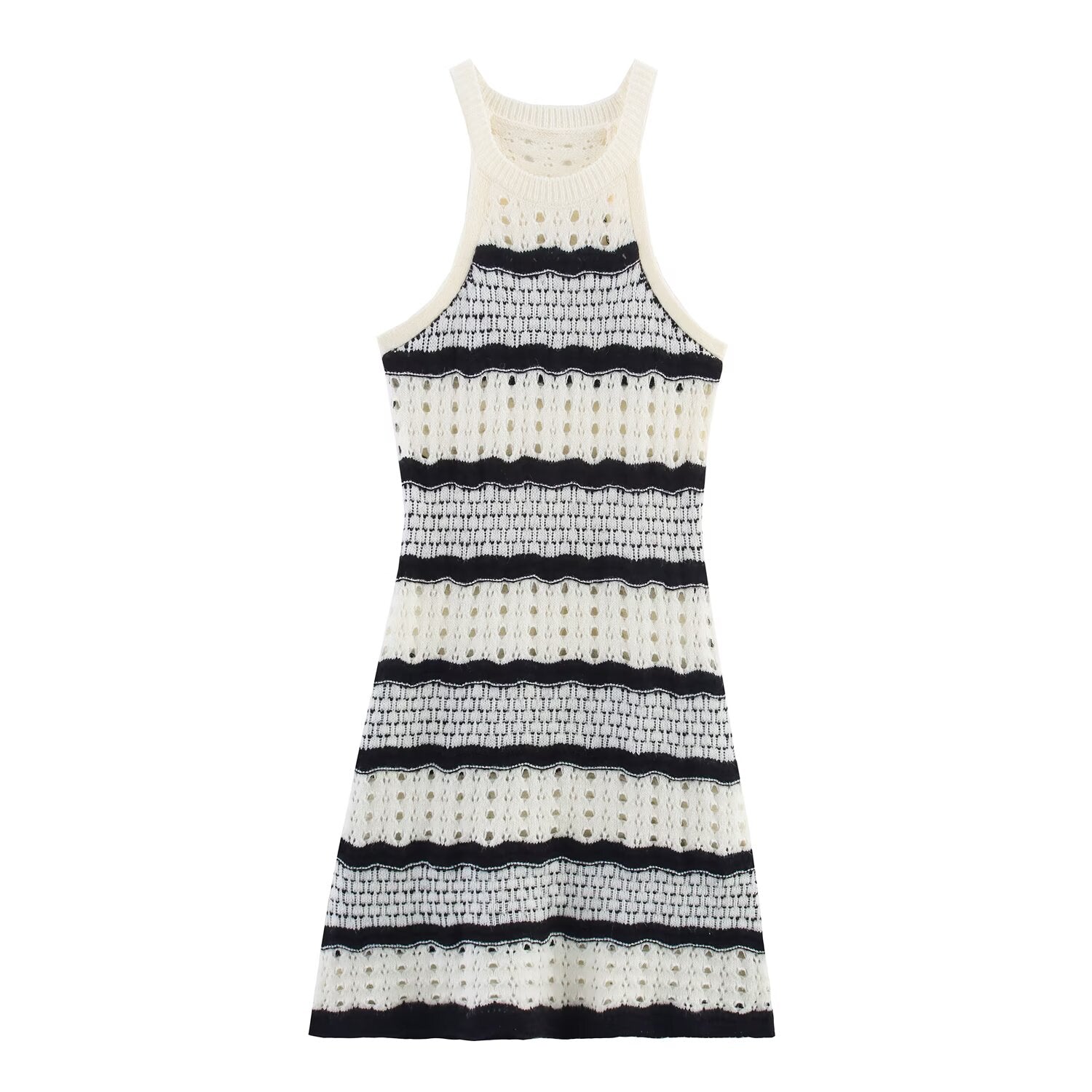 Women Clothing French Mixed Color Stripe Sexy Sling Dress by Ragazza