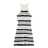 Women Clothing French Mixed Color Stripe Sexy Sling Dress by Ragazza