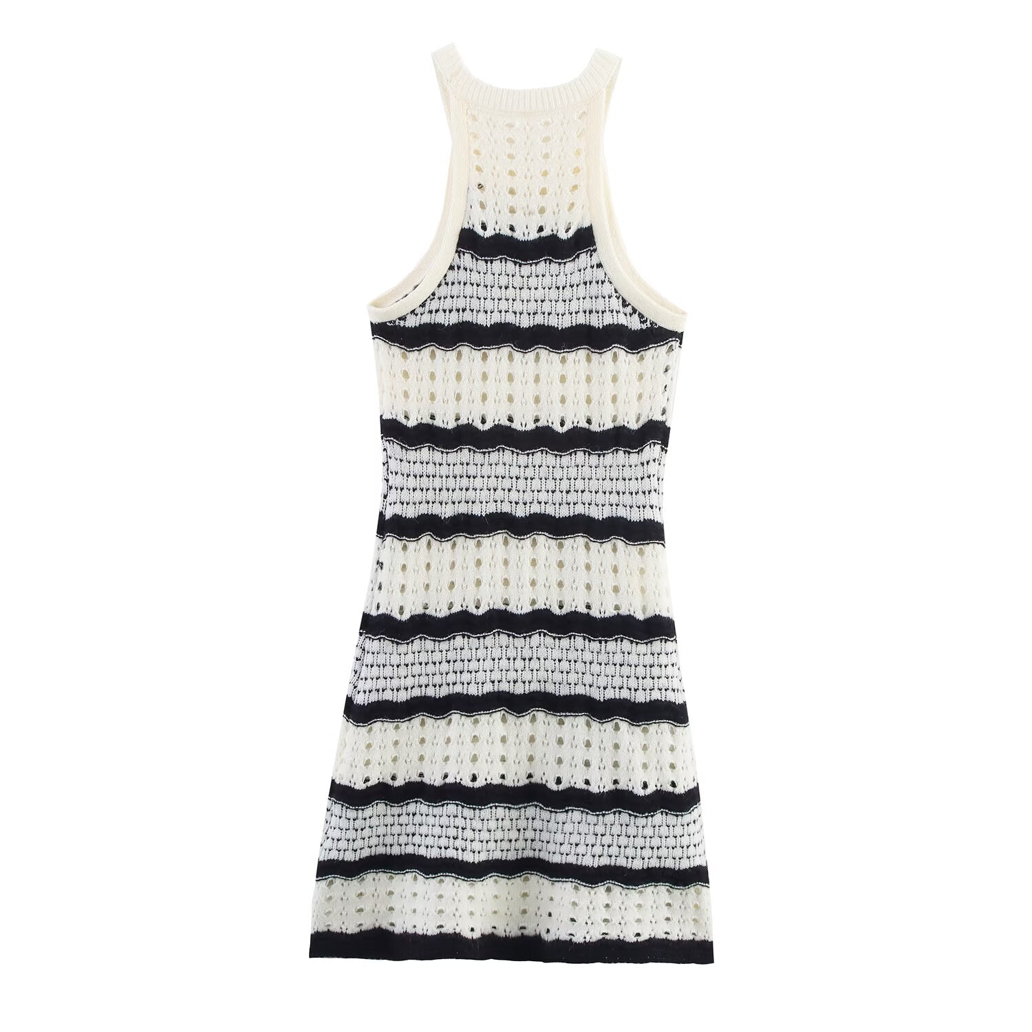 Women Clothing French Mixed Color Stripe Sexy Sling Dress by Ragazza