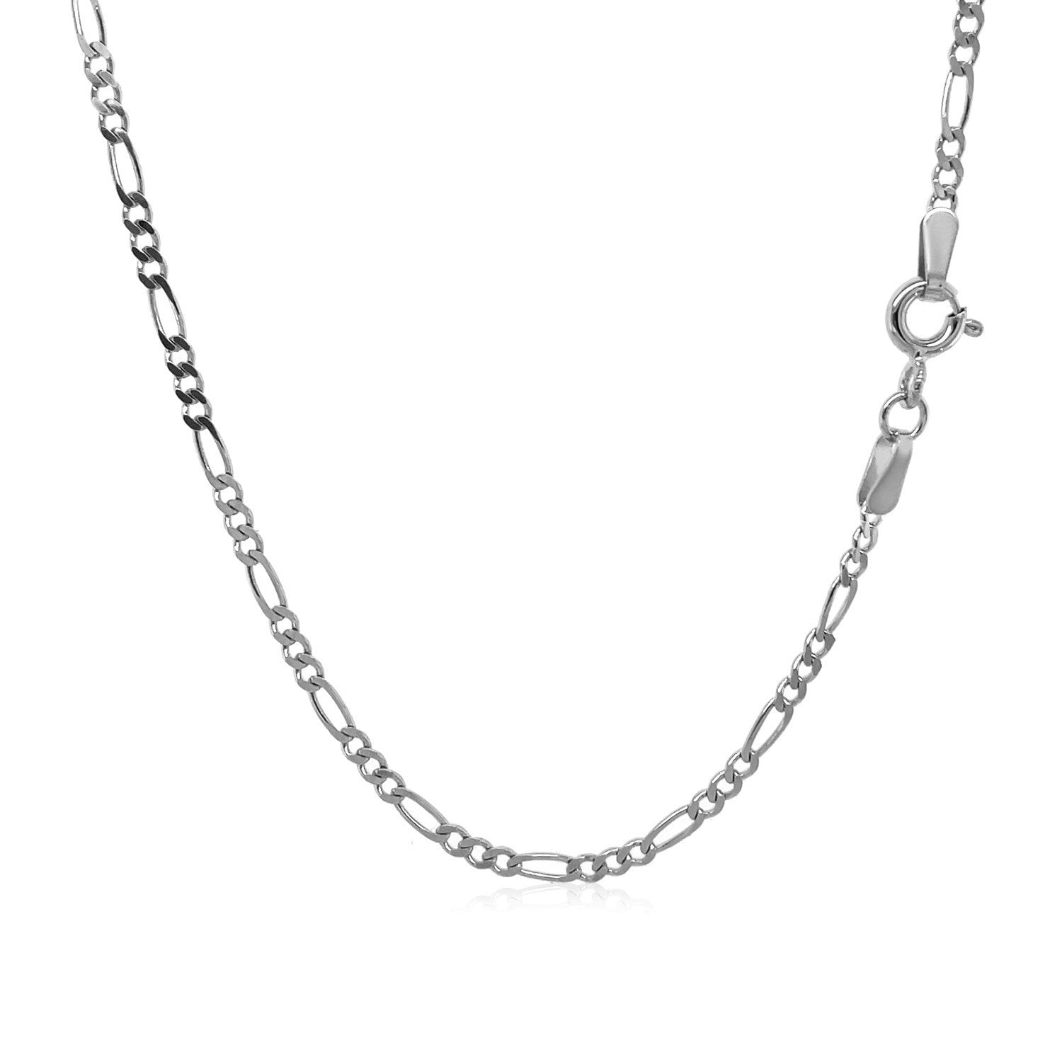 14k White Gold Solid Figaro Chain 1.9mm by Bids.com