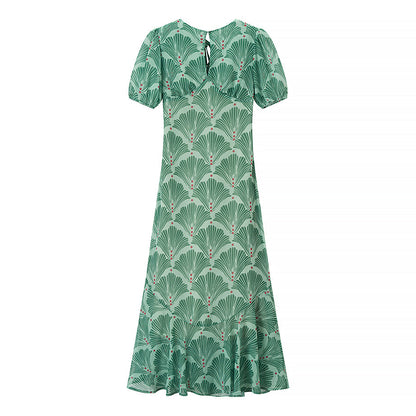 Summer Women Clothing Sexy Sexy Hollow Out Cutout Print Lace up Backless Dress by Ragazza