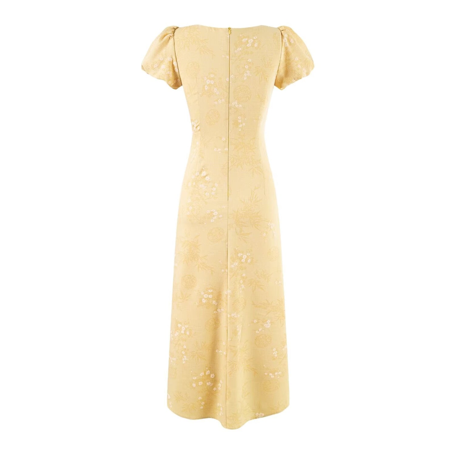 Summer French Gentle Elegant Jacquard Drawstring Waist Controlled Slimming Maxi Dress by Ragazza