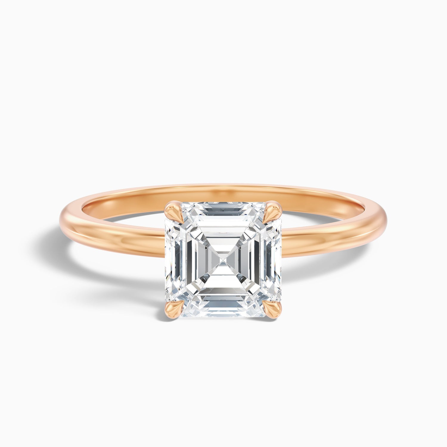 Liana 1.5 Carat Asscher Cut Solitaire Lab Grown Diamond Engagement Ring in 10k Rose Gold