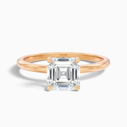 Liana 1 Carat Asscher Cut Solitaire Lab Grown Diamond Engagement Ring in Platinum
