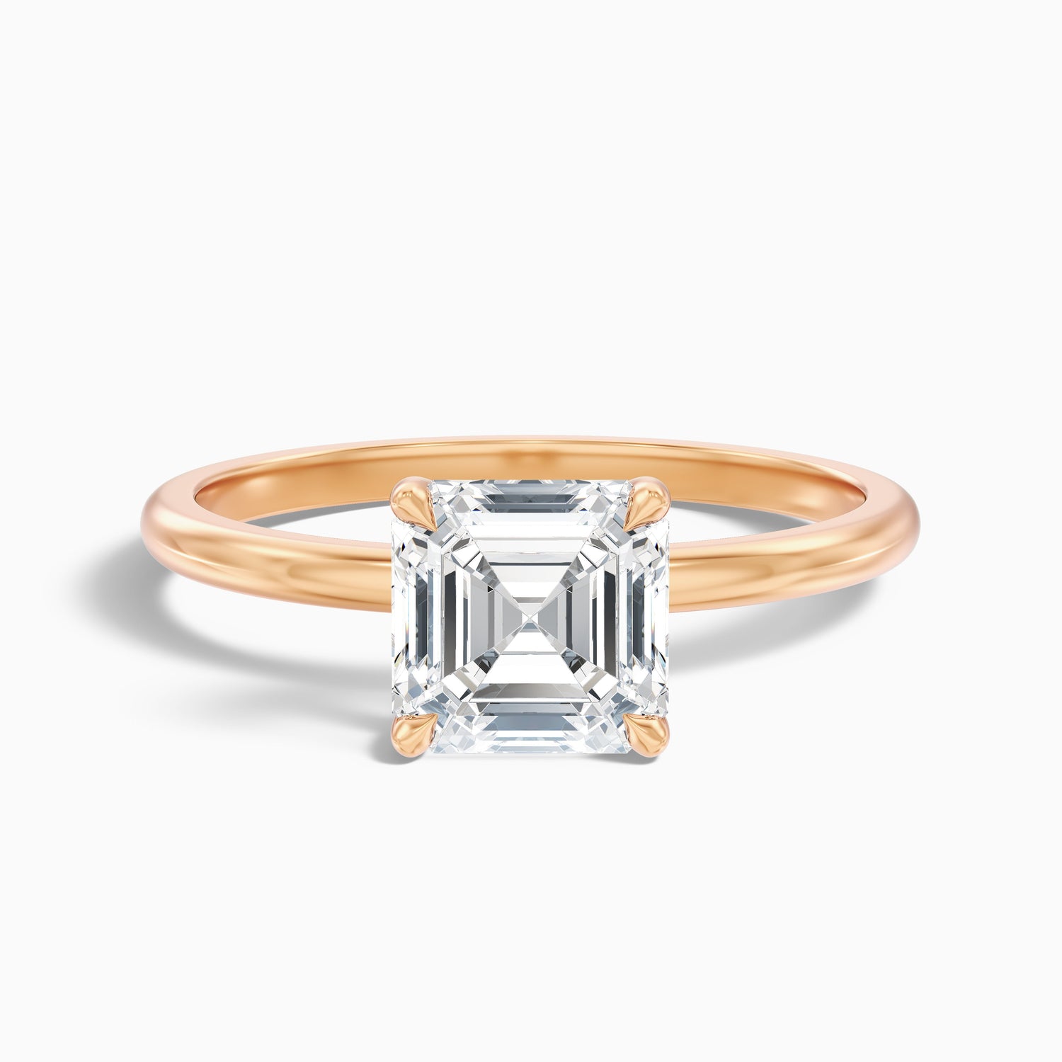 Liana 4 Carat Asscher Cut Solitaire Lab Grown Diamond Engagement Ring in 925 Sterling Silver