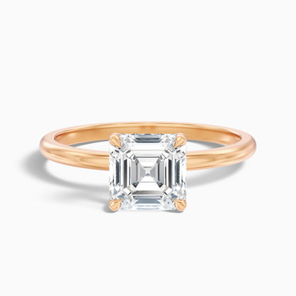 Liana 4 Carat Asscher Cut Solitaire Lab Grown Diamond Engagement Ring in 925 Sterling Silver