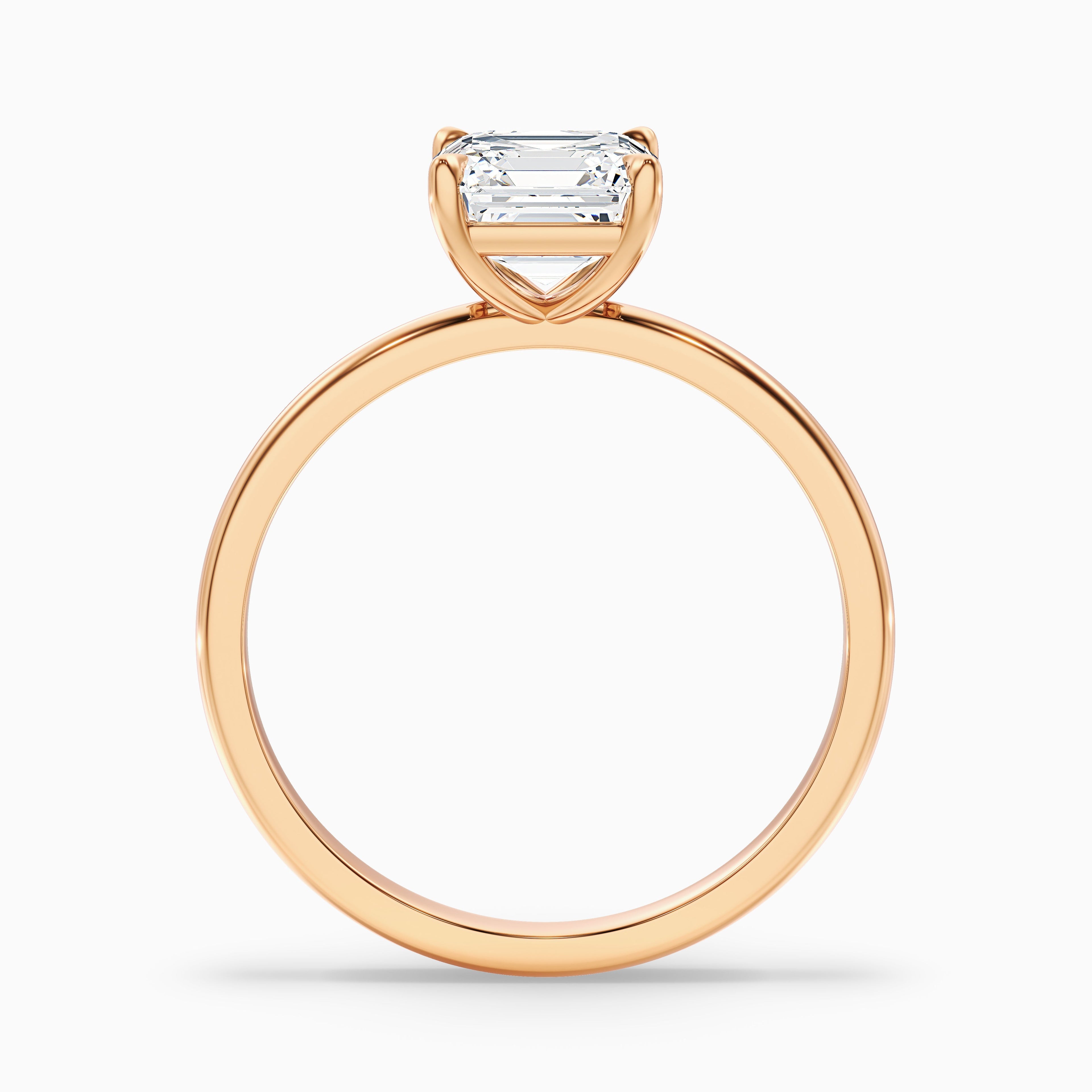 Laura 2 Carat Asscher Cut Solitaire Moissanite Engagement Ring in 14k Yellow Gold