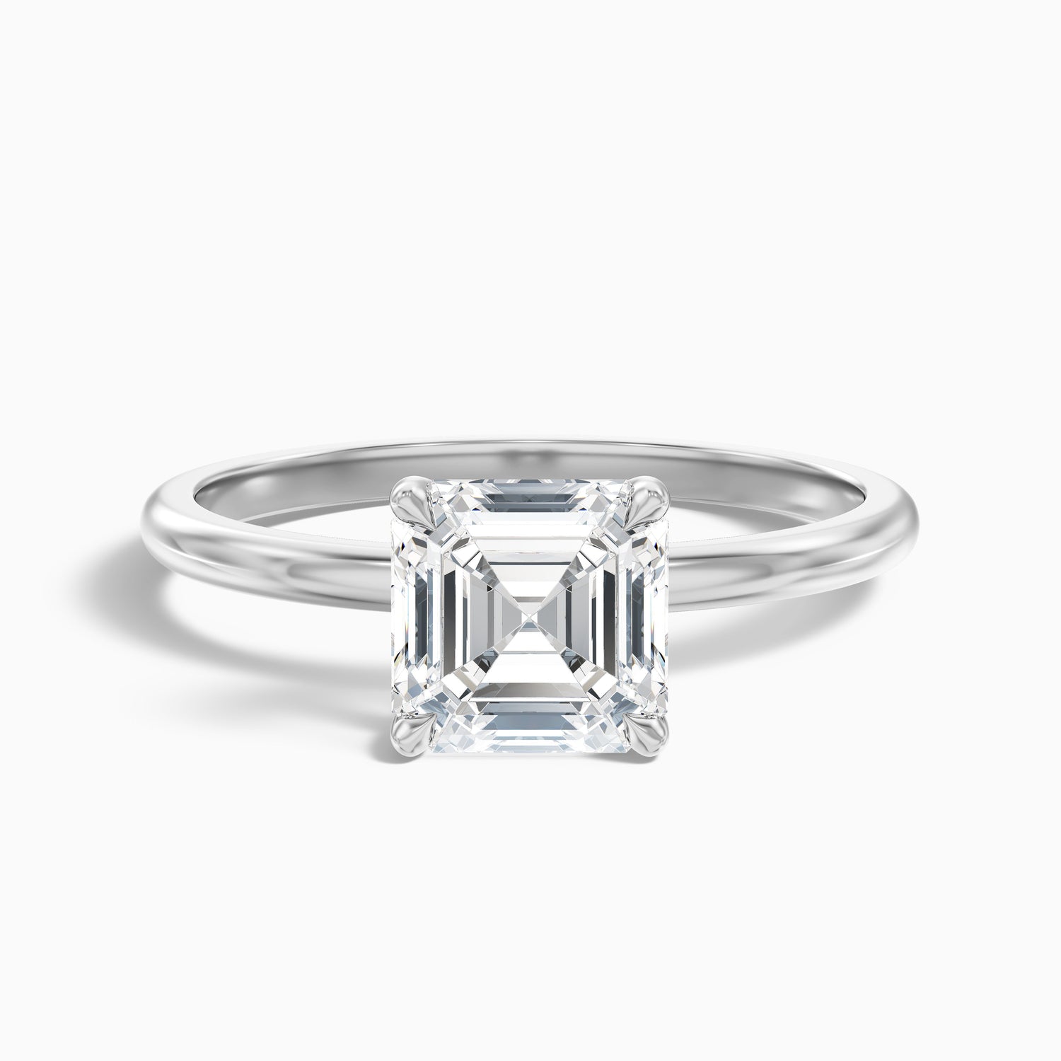 Liana 1.5 Carat Asscher Cut Solitaire Lab Grown Diamond Engagement Ring in 10k Rose Gold