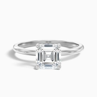 Laura 4.5 Carat Asscher Cut Solitaire Moissanite Engagement Ring in 925 Sterling Silver