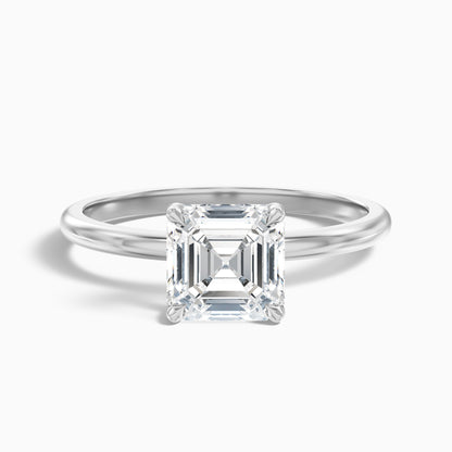 Laura 5.5 Carat Asscher Cut Solitaire Moissanite Engagement Ring in 18k Yellow Gold