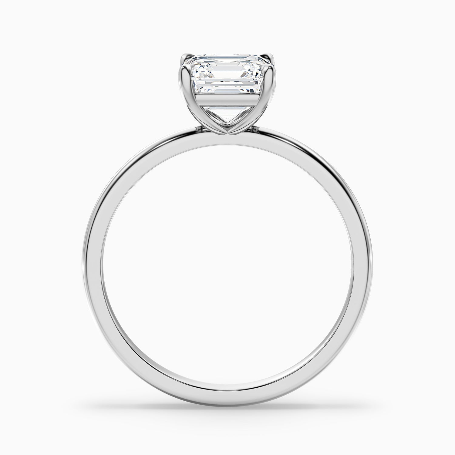 Laura 1.5 Carat Asscher Cut Solitaire Moissanite Engagement Ring in 14k White Gold
