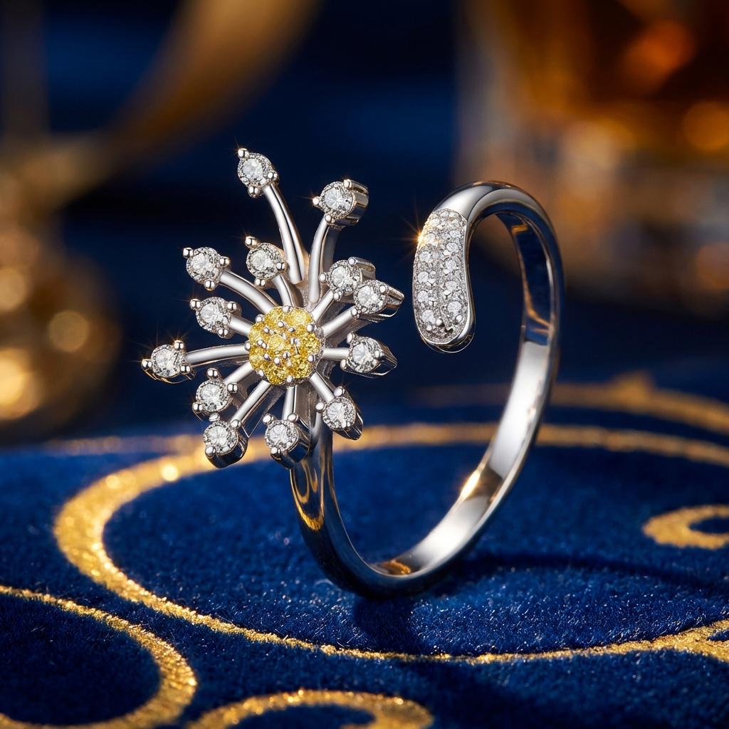 925 Sterling Silver Ring with Plated Platinum and Pavé Setting CZ by Bids.com