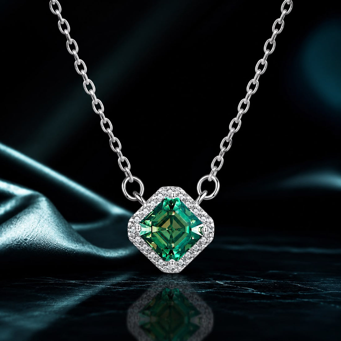 925 Sterling Silver 0.6 Carat Moissanite Pendant Necklace for Women  DestGlow