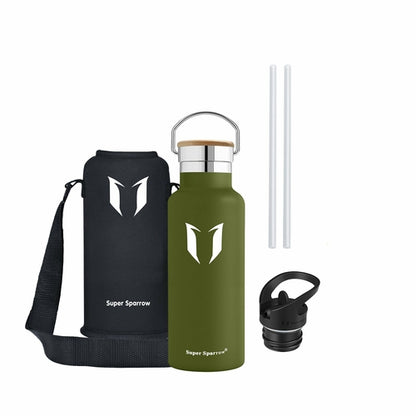 Insulated Stainless Steel Water Bottle - 17oz/500ml Double Wall Vacuum Flask