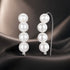 925 Sterling Silver White Gold Plated Earrings with Quality Shell Pearl, 2.1*0.5cm for Women  DestGlow