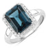 3.86 Carat Genuine London Blue Topaz and White Diamond .925 Sterling Silver Ring by Bids.com
