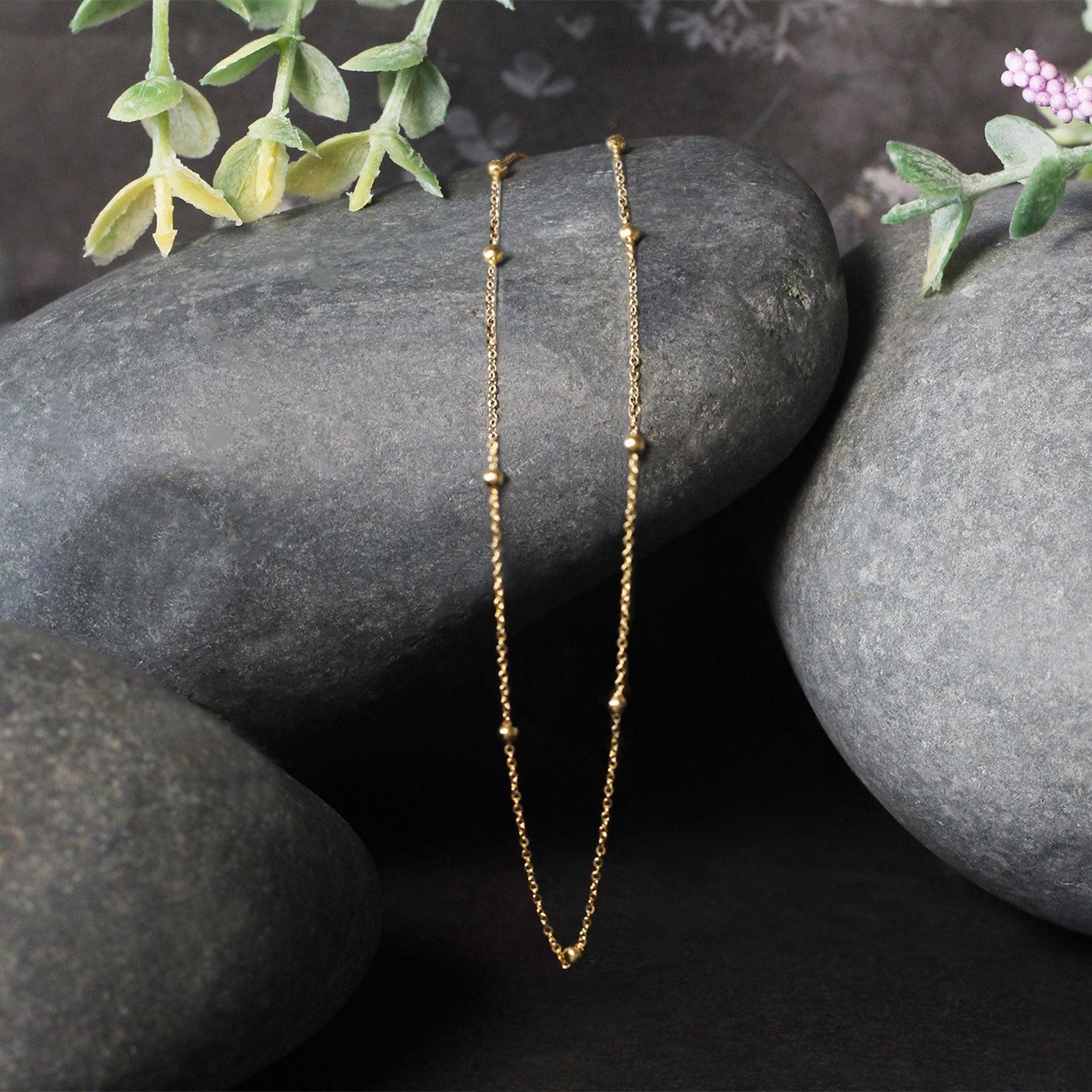 Bead Links Saturn Chain in 14k Yellow Gold (3.5mm) by Bids.com