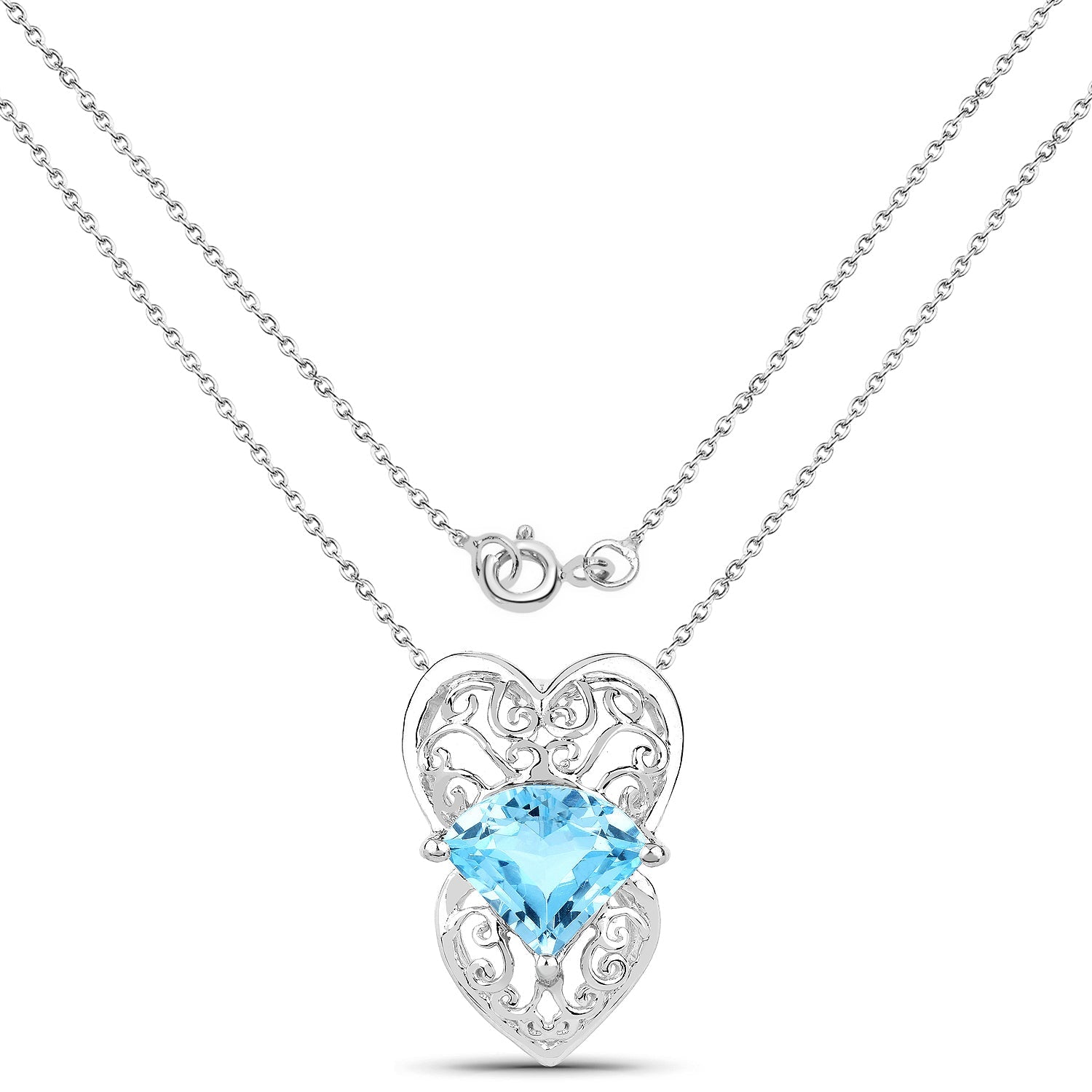 4.65 Carat Genuine Swiss Blue Topaz .925 Sterling Silver Pendant by Bids.com