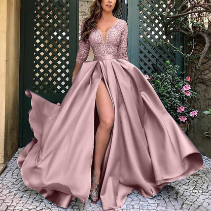 Plus Size Women Bronzing Large Swing Sexy Dress Trailing Banquet Evening Dress by Ragazza