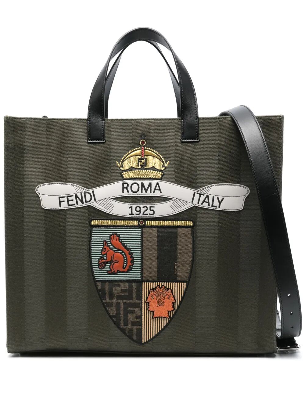 Fendi Men Fendi Club Pequin Canvas Shopper Bag by Luosophy