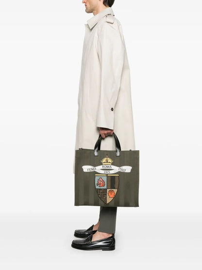 Fendi Men Fendi Club Pequin Canvas Shopper Bag by Luosophy